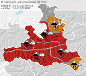 Lawinenlagebericht für Salzburg 