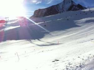 Skifahren am Gletscher Kitzsteinhorn