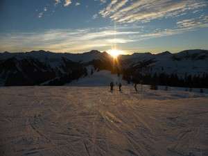 Sonnenuntergang im Skicircus
